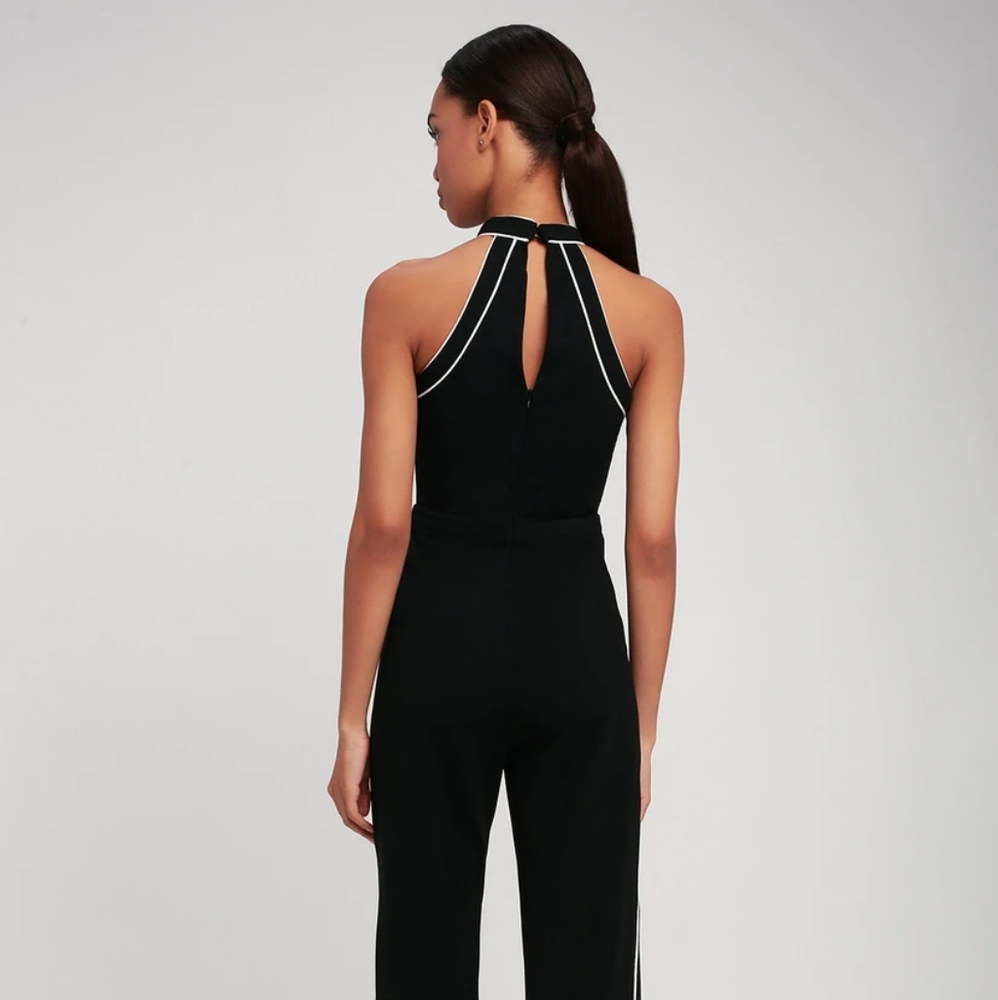 Black and white sleeveless jumpsuit - Picture 4 of 5